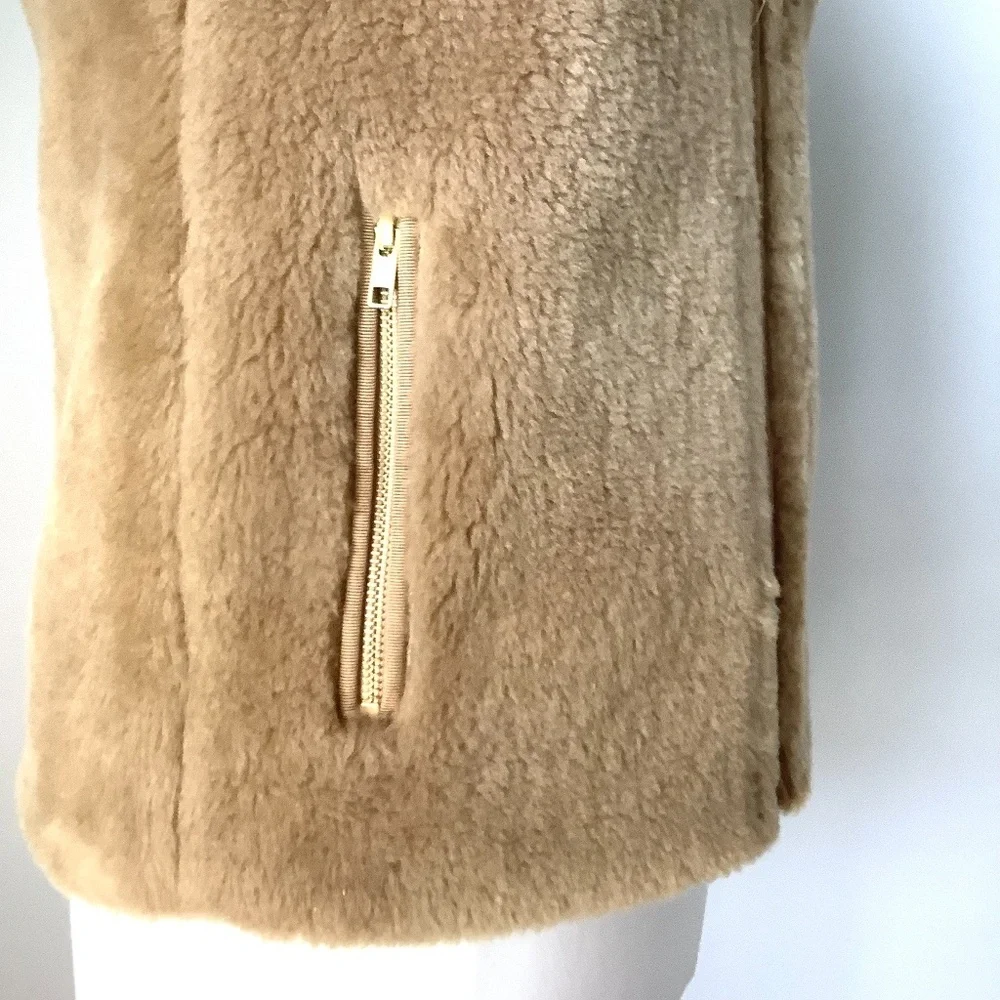 J. Crew Plush‎ Fleece Excursion Vest Tan Soft Blogger Cognac XS